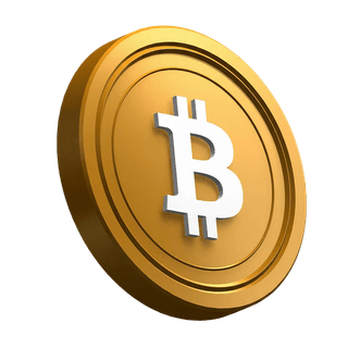 Bitcoin (BTC)-munt schuin weergegeven in het ontwerp van de hero-sectie