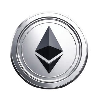 Zwevend Ethereum (ETH)-muntsymbool als grafisch element