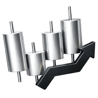 Icoon van een 3D-candlestickgrafiek op de Over ons-pagina van Distel Rentborg