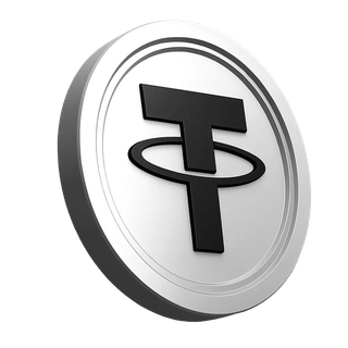 Tether USDT-munt in het informatiegedeelte van het platform